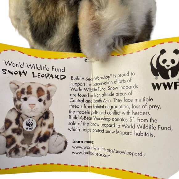 Build a Bear Snow Leopard Plush Stuffed 15" 2006 Animal Toy World Wildlife Fund - Picture 13 of 14